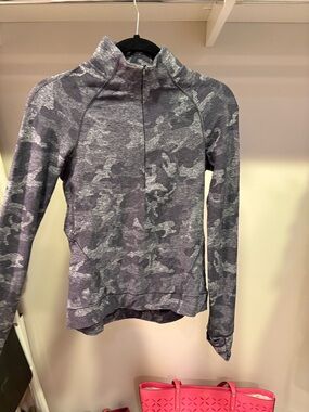 lululemon athletica Gray Camouflage Zip-Up Jacket